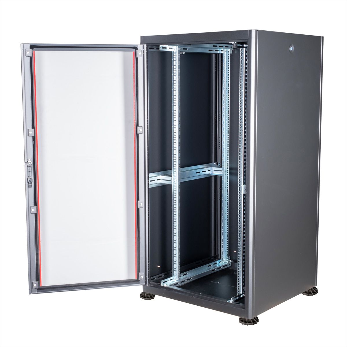 ROLINE 19-Zoll Netzwerkschrank Basic 32 HE, 600x600 BxT Glastür schwarz