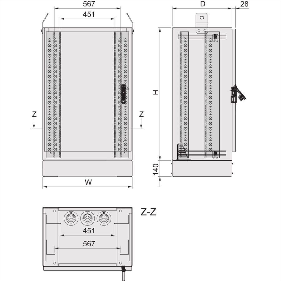 SCHROFF COM FTTX 1200H800B600T 1TUER