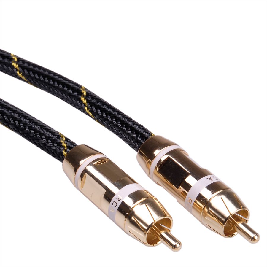 ROLINE GOLD Cinch-Verbindungskabel simplex ST/ST, weiss, 5 m
