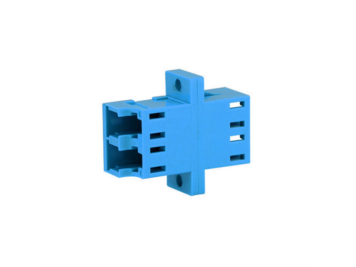 TELEGÄRTNER LC Duplex Kupplung, Single- u. Multimode, Keramikhülse, Kunststoffgehäuse blau