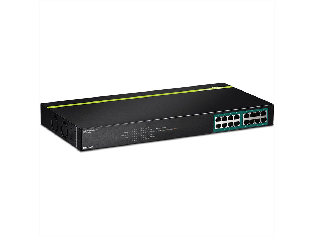 TRENDnet TPE-TG160g 16-Port PoE+ Switch GREENnet Gigabit 246W