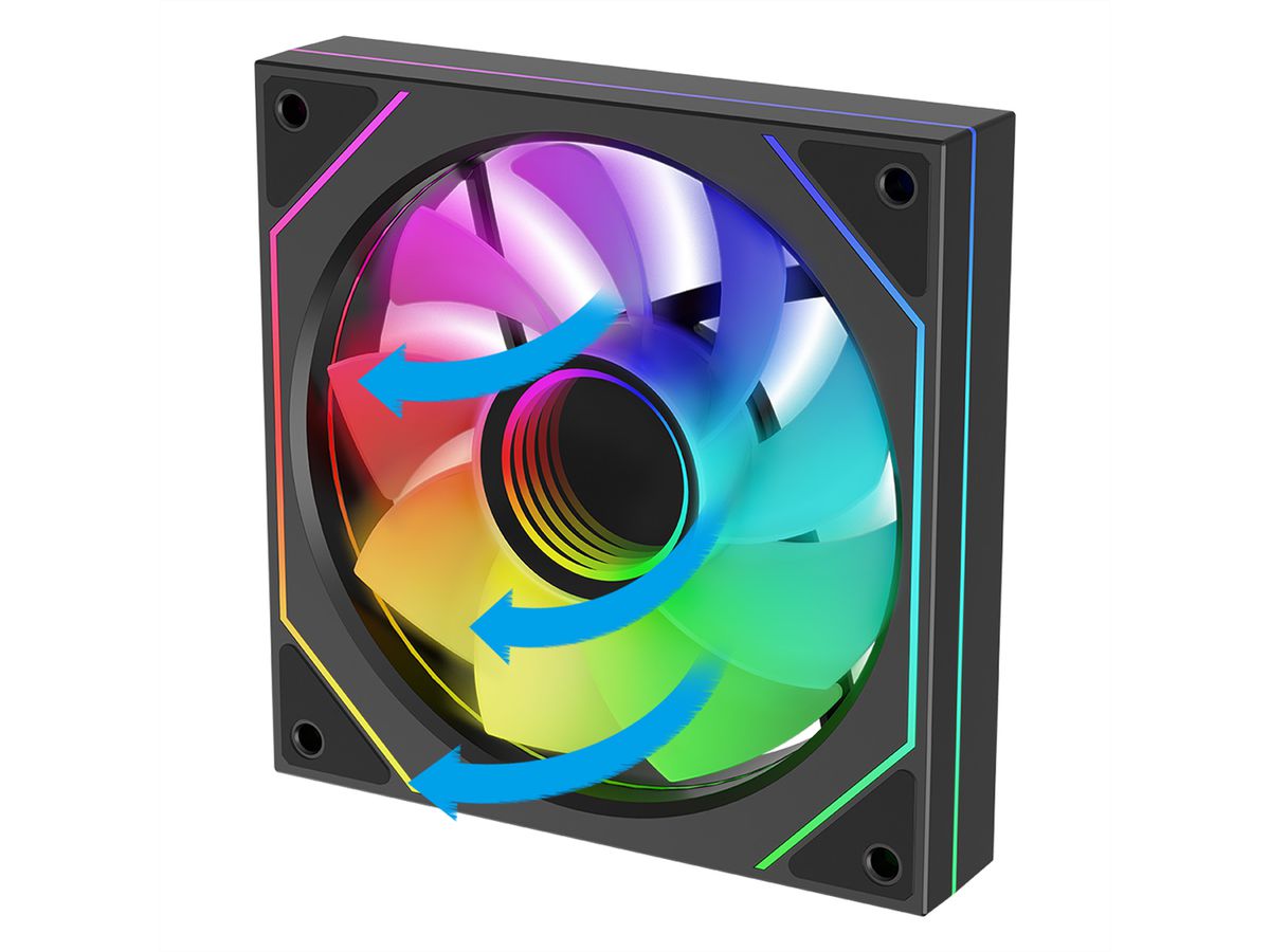 XILENCE XF079 Reverse Gehäuselüfter, mit Infinity-Mirror-Design