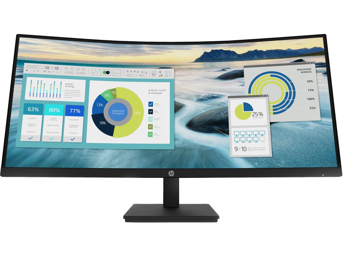 HP P34hcG4 WQHD-USB-C-Monitor mit Wölbung