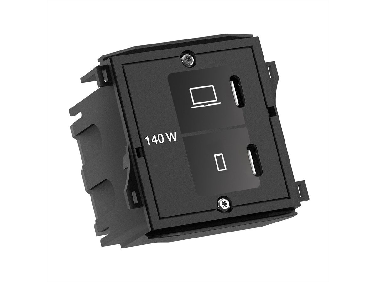 BACHMANN Custom Modul 1xUSB C/C 140W, SWISS T12 Bundle RAL9005