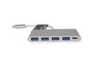 ROLINE USB 3.2 Gen 1 Hub, 4fach, Typ C Anschlusskabel, mit 1 PD-Port