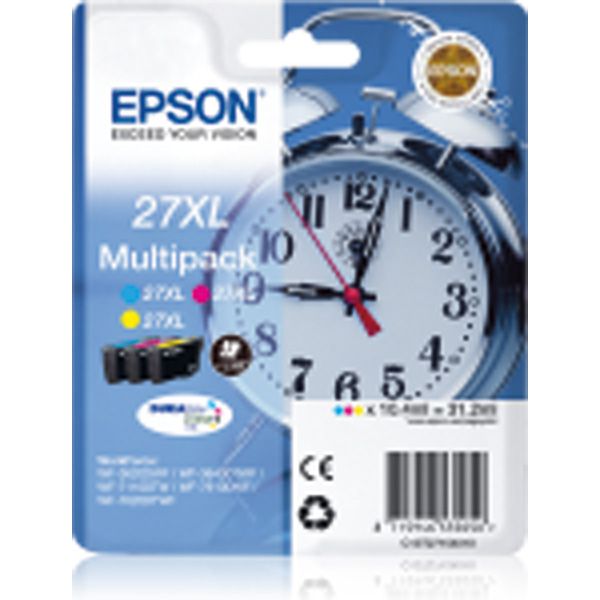 C13T27154010, Multipack, 27XL, Tintenpatrone, cyan, magenta, yellow , für EPSON WorkForce WF-3640DTWF / 3620DWF / 7110DTW / 7610DWF / 7620DTWF