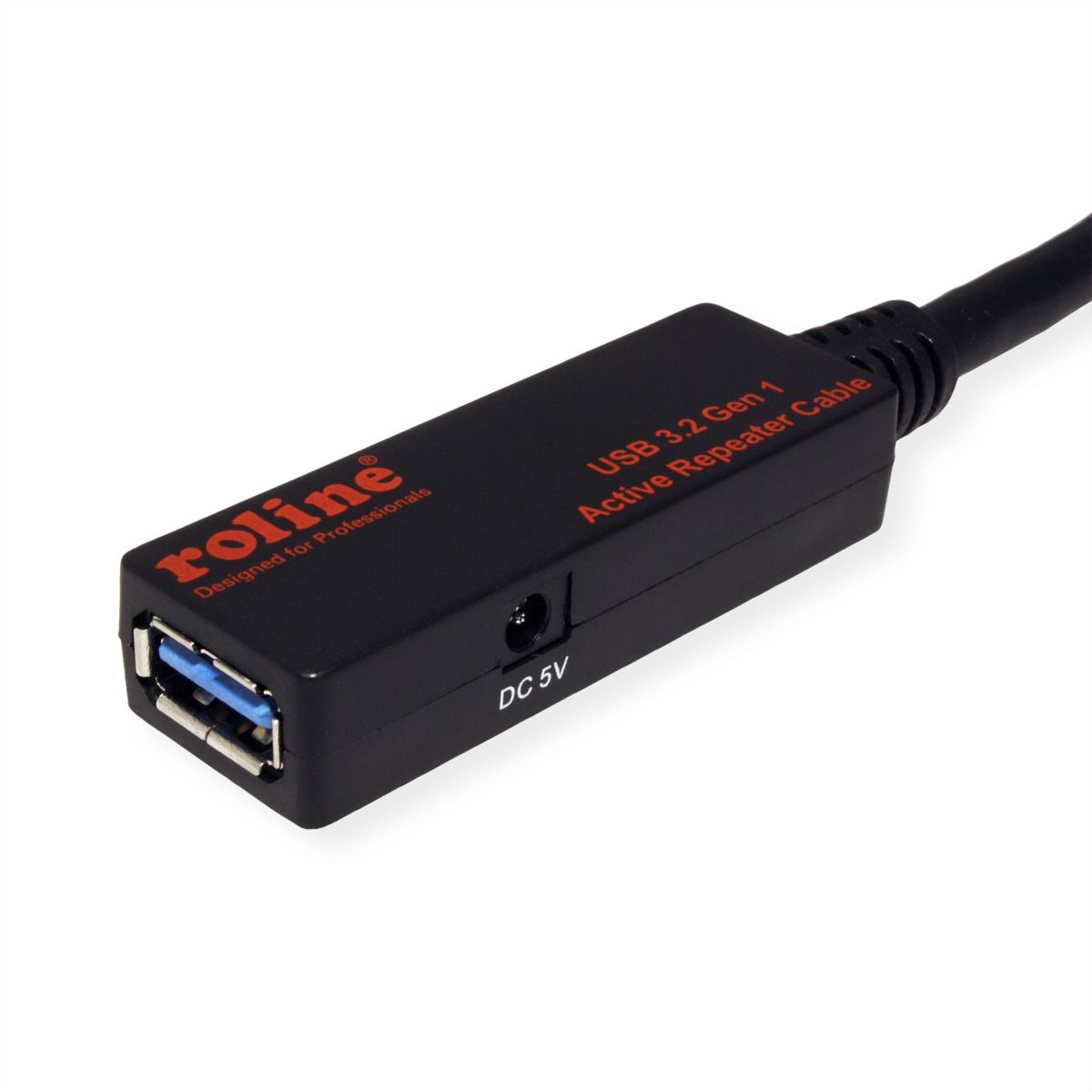 ROLINE USB 3.2 Gen 1 Aktives Repeater Kabel, schwarz, 20 m