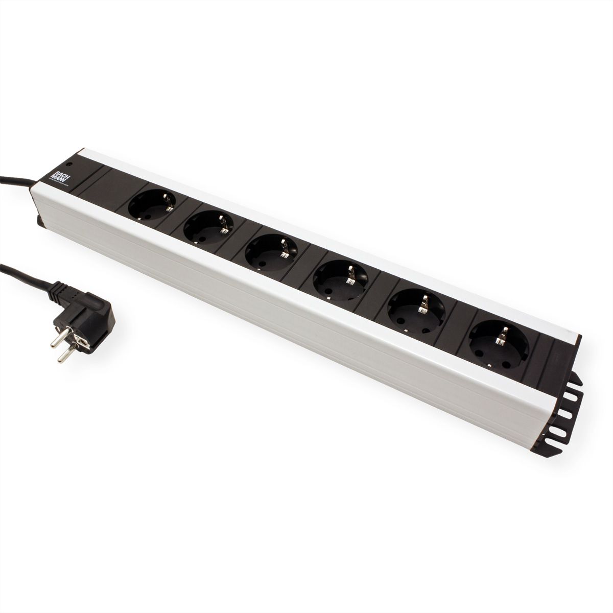 BACHMANN Handwerkerleiste 6x Schutzkontakt, 19-Zoll-Rack kompatibel, 2 m