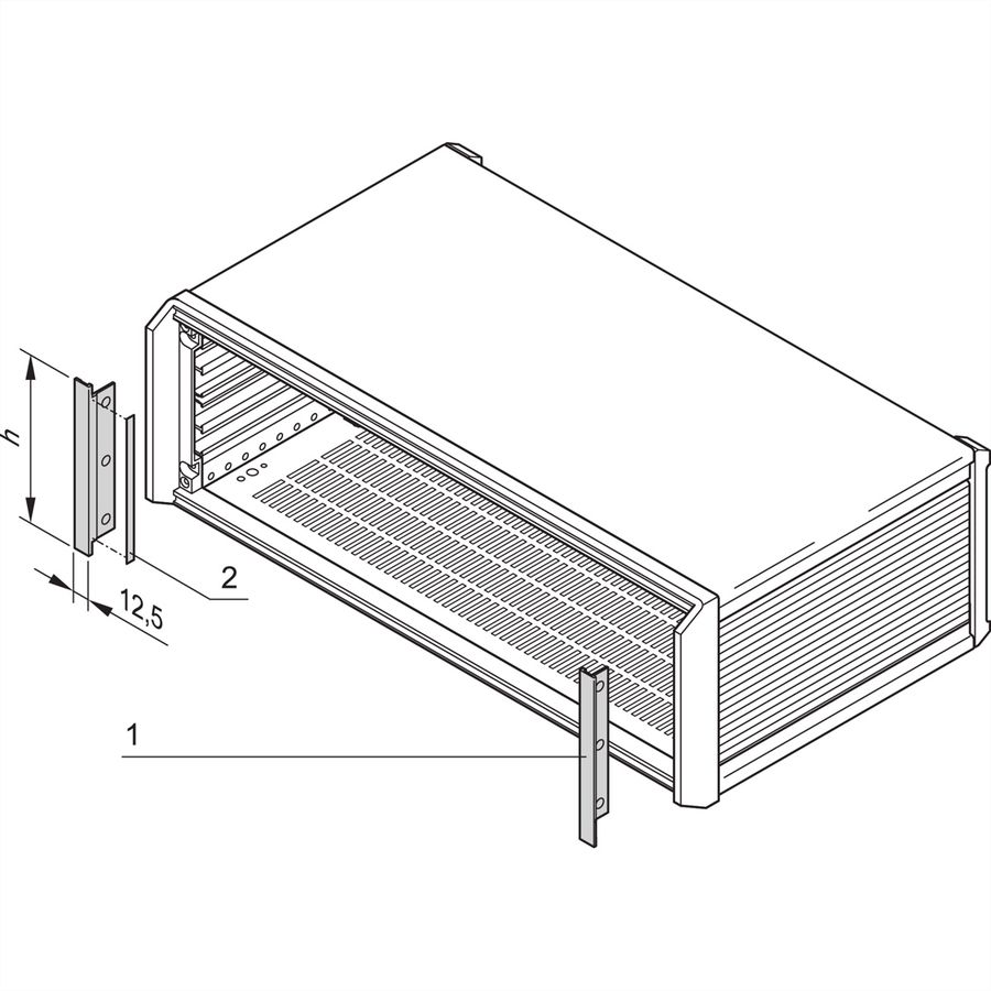 SCHROFF Blende vorne, zur EMV-Schirmung - SEITL.BLENDE 4HE PROPAC/PRO