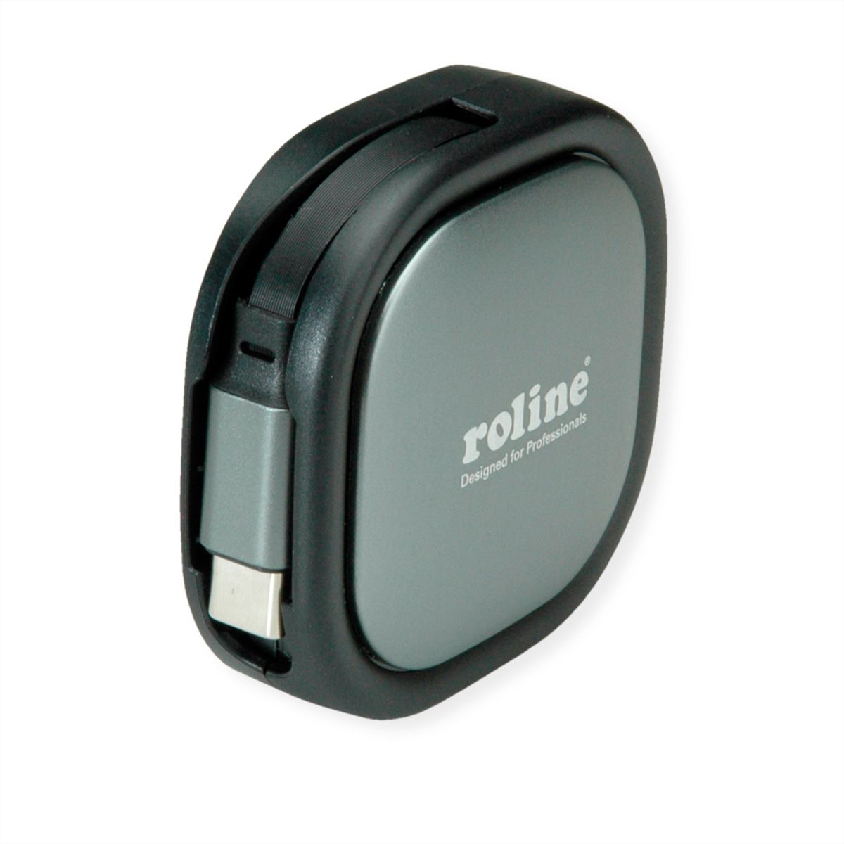 ROLINE USB 2.0 Aufrollbares Kabel, C-C ST/ST, schwarz, 1,2 m