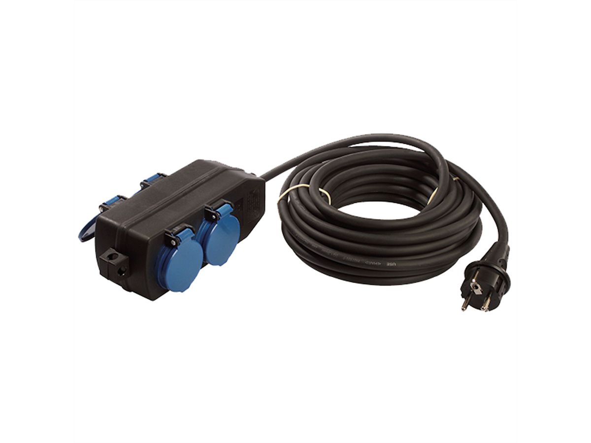 BACHMANN Verteilersteckdose 4x CEE7/3 10m, IP44