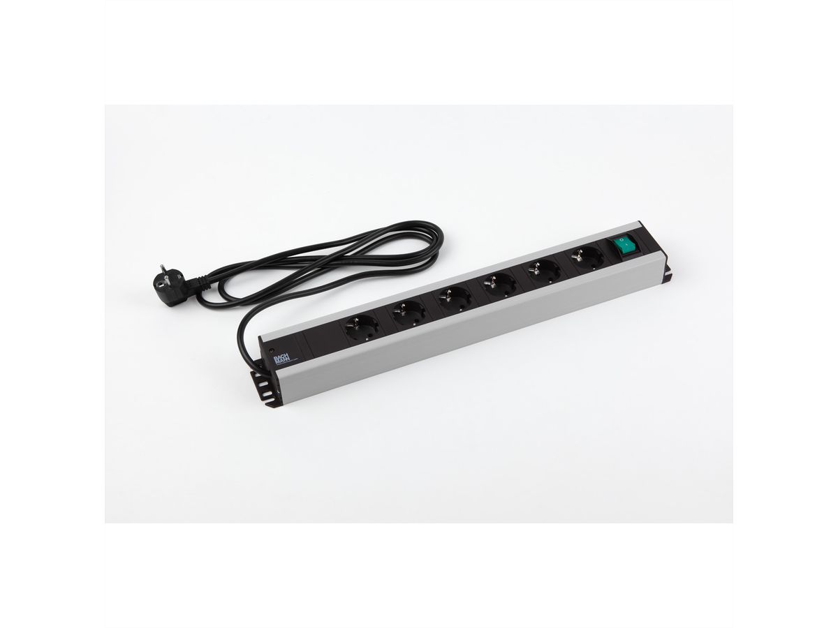BACHMANN HANDWERKERLEISTE 6xSchutzkontakt, 1xSchalter