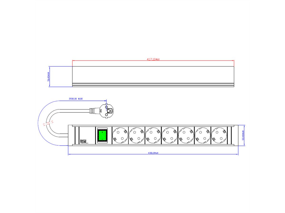 BACHMANN CONNECT LINE 7xSchutzkontakt, Schalter