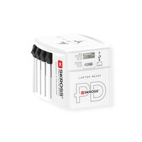 Skross MUV USB A/C 45PD Reiseadapter mit USB-C Kabel, Weltweit
