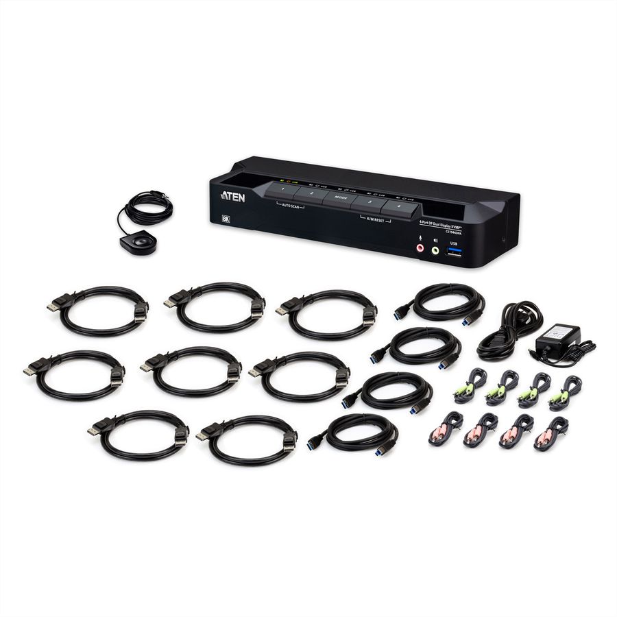 ATEN CS1944DPA 4-Port USB 3.0 8K DP KVM, DUAL View