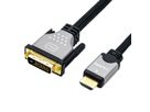 ROLINE Monitorkabel DVI (24+1) - HDMI, ST/ST, schwarz / silber, 7,5 m