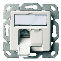 TELEGÄRTNER Dose AMJ45 UP/50 2x RJ-45 Cat.6 (Class E), alpinweiss