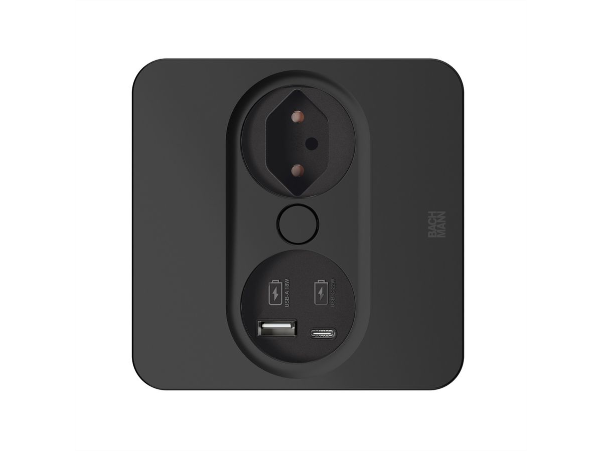 BACHMANN TWIST2 1xT13 Charger USB A/C, T12 Montagestecker