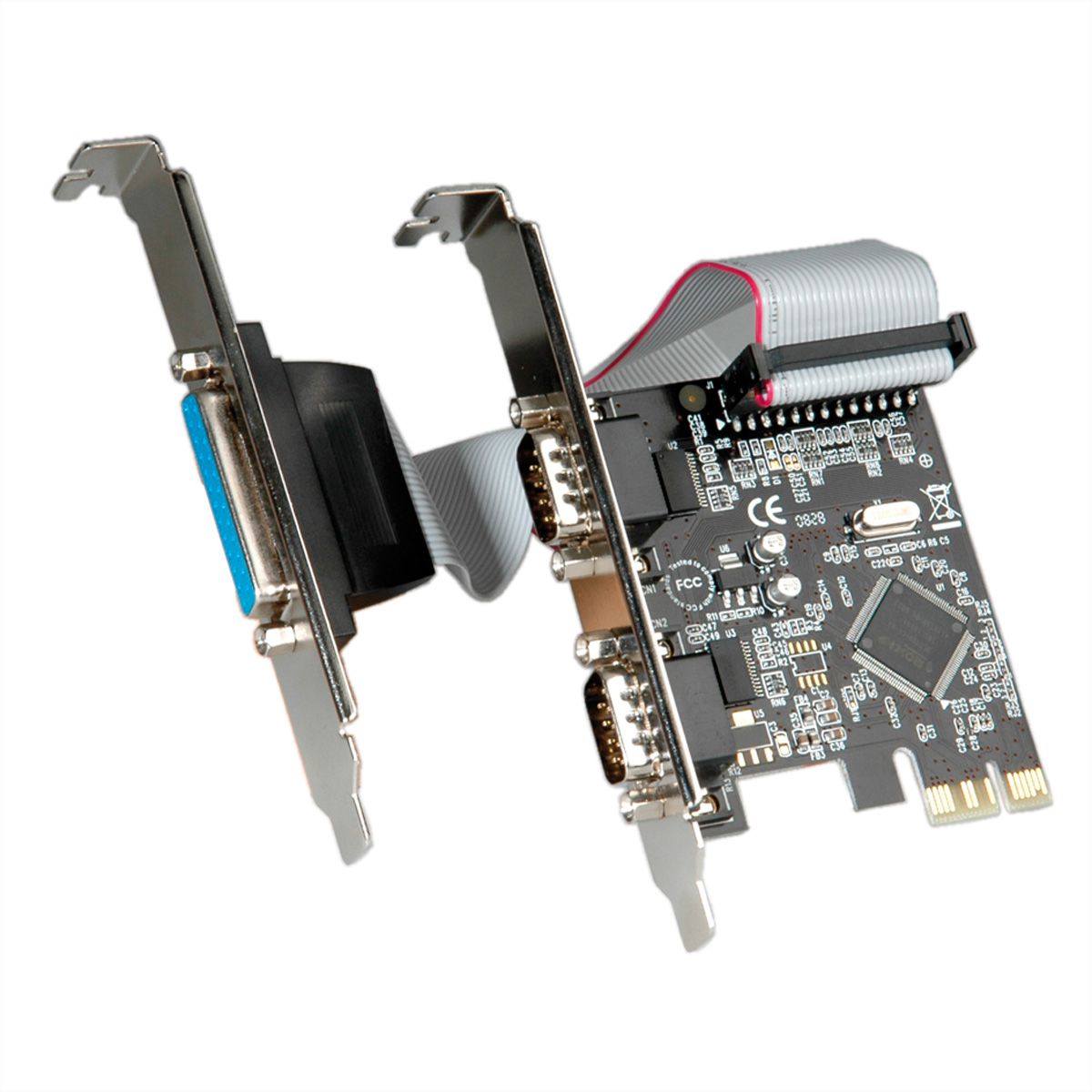 VALUE PCI-Express-Karte, 2x Seriell RS232, D-Sub 9, 1x Parallel EPP/ECP