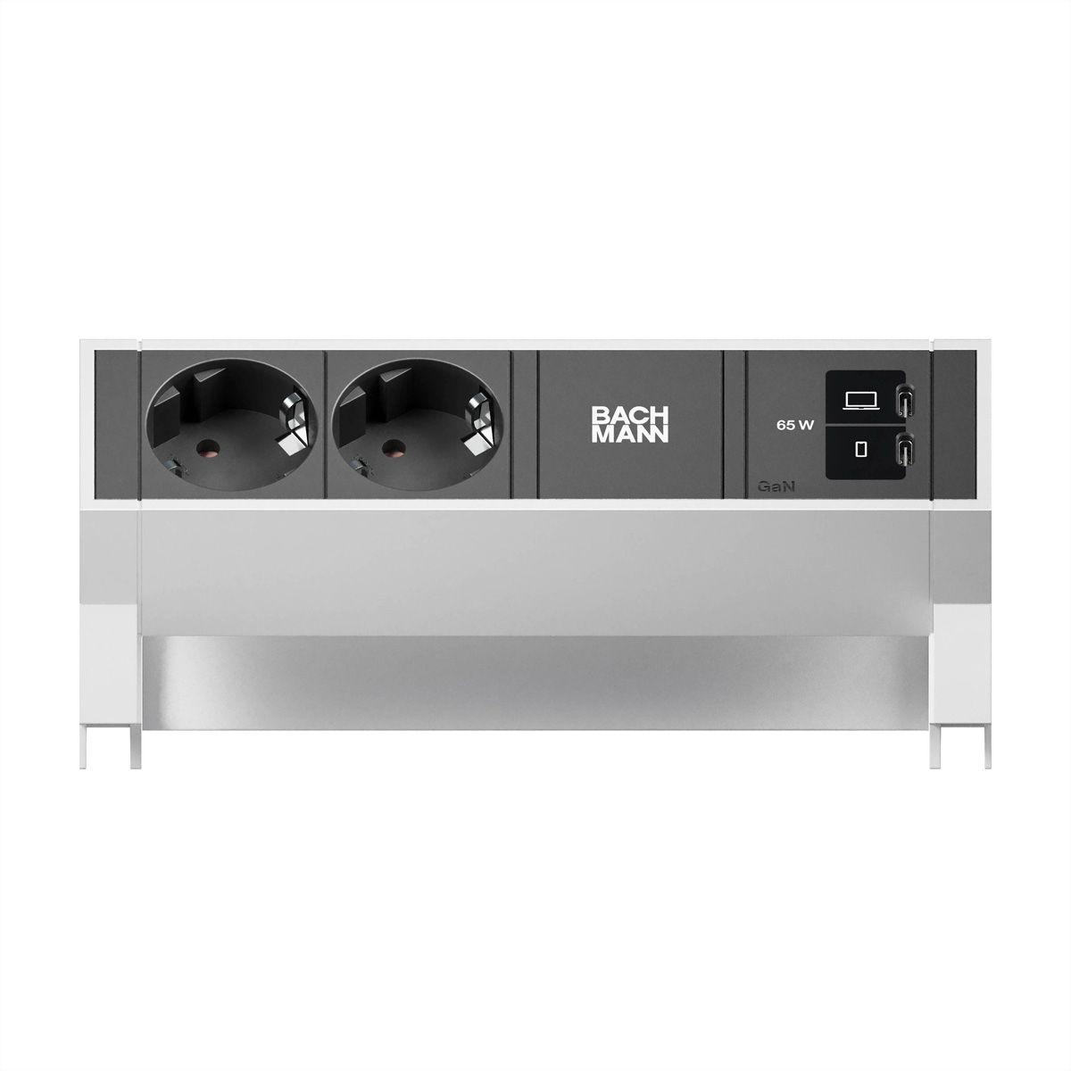 BACHMANN DESK2 2xCEE7/3 1xUSB C/C 65W, L=0,2m INOX