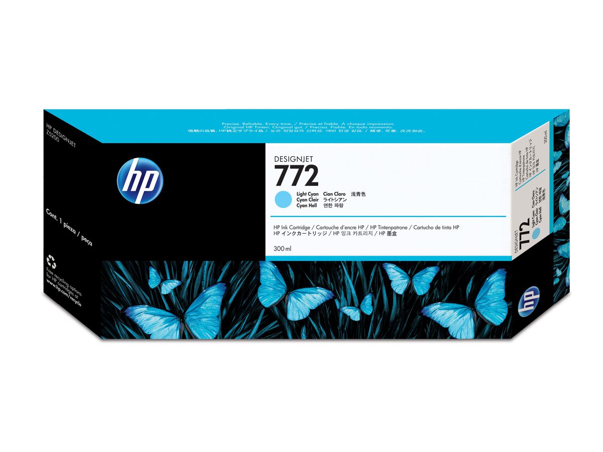 HP 772 Cyan hell DesignJet Druckerpatrone, 300 ml