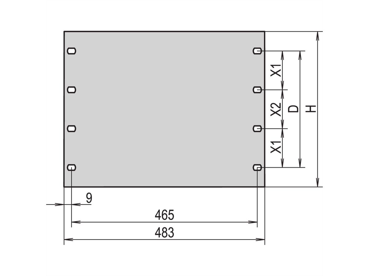 SCHROFF 19"-Blindblende 1 HE RAL 7021 schwarzgrau