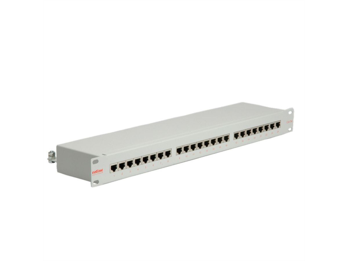 ROLINE 19"-Patchpanel 1 HE, 24 Ports, Kat.5e (Class D), grau