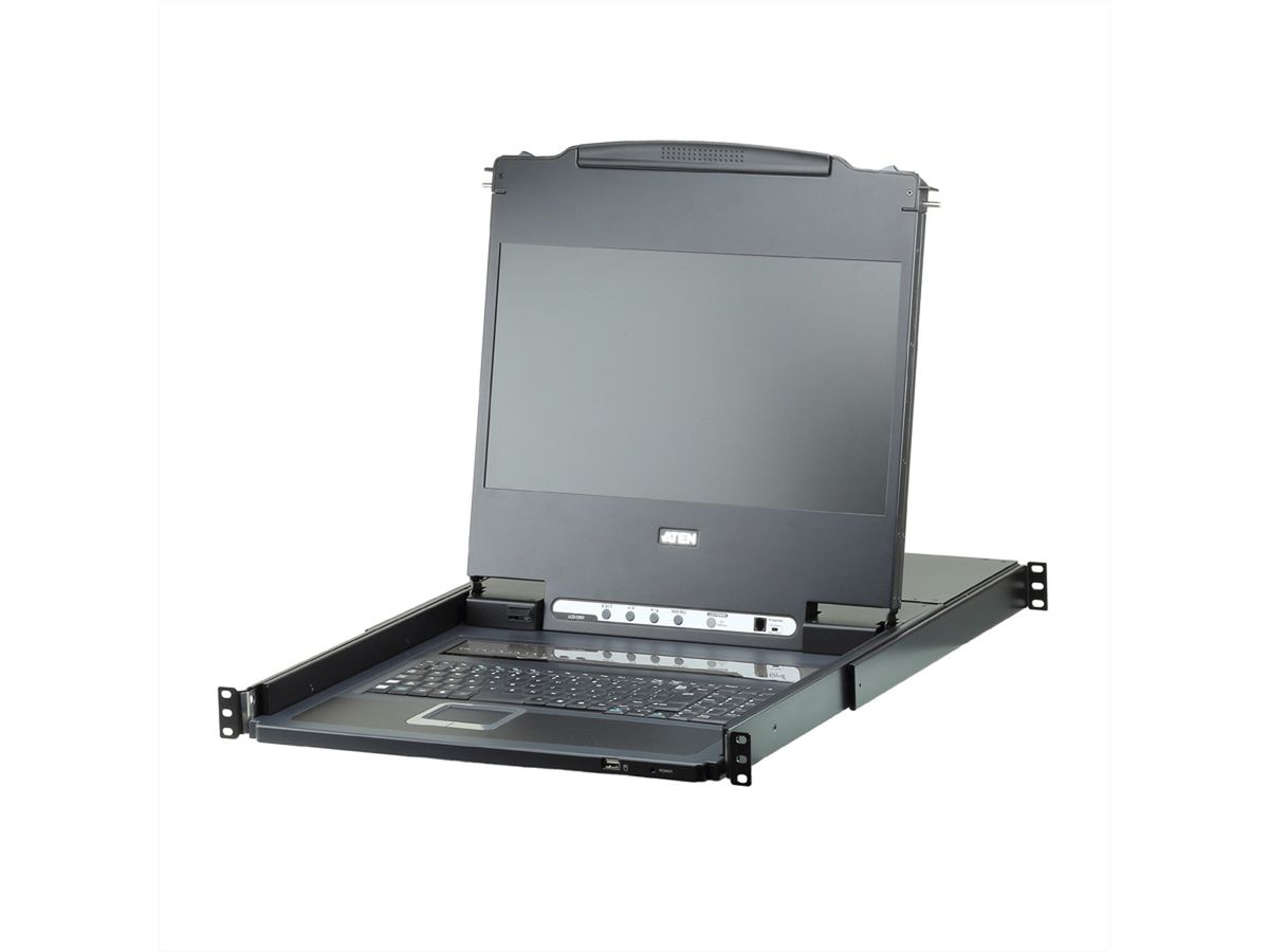 ATEN CL6708MW  43cm LCD KVM Switch, USB-DVI  8 Port, UK-Layout