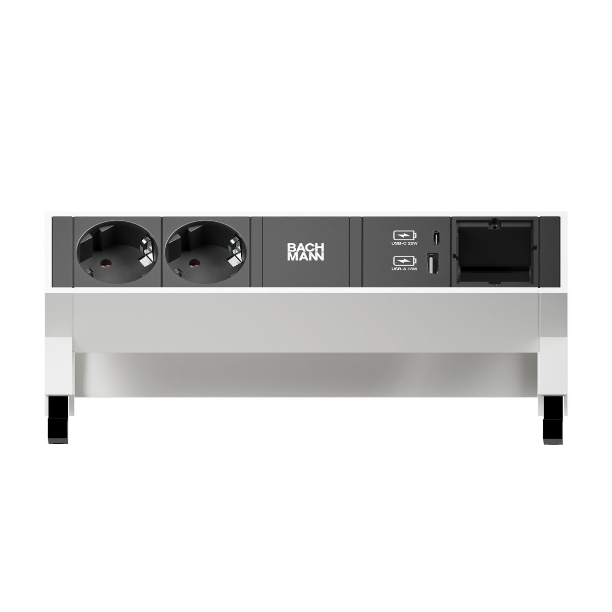 BACHMANN DESK2 2xSchutzkontakt USB A&C, USB Charger 22W 1xABD 0,2m GST18 weiss