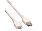 VALUE USB 3.2 Gen 1 Kabel, A ST - Micro B ST, weiß, 0,15 m