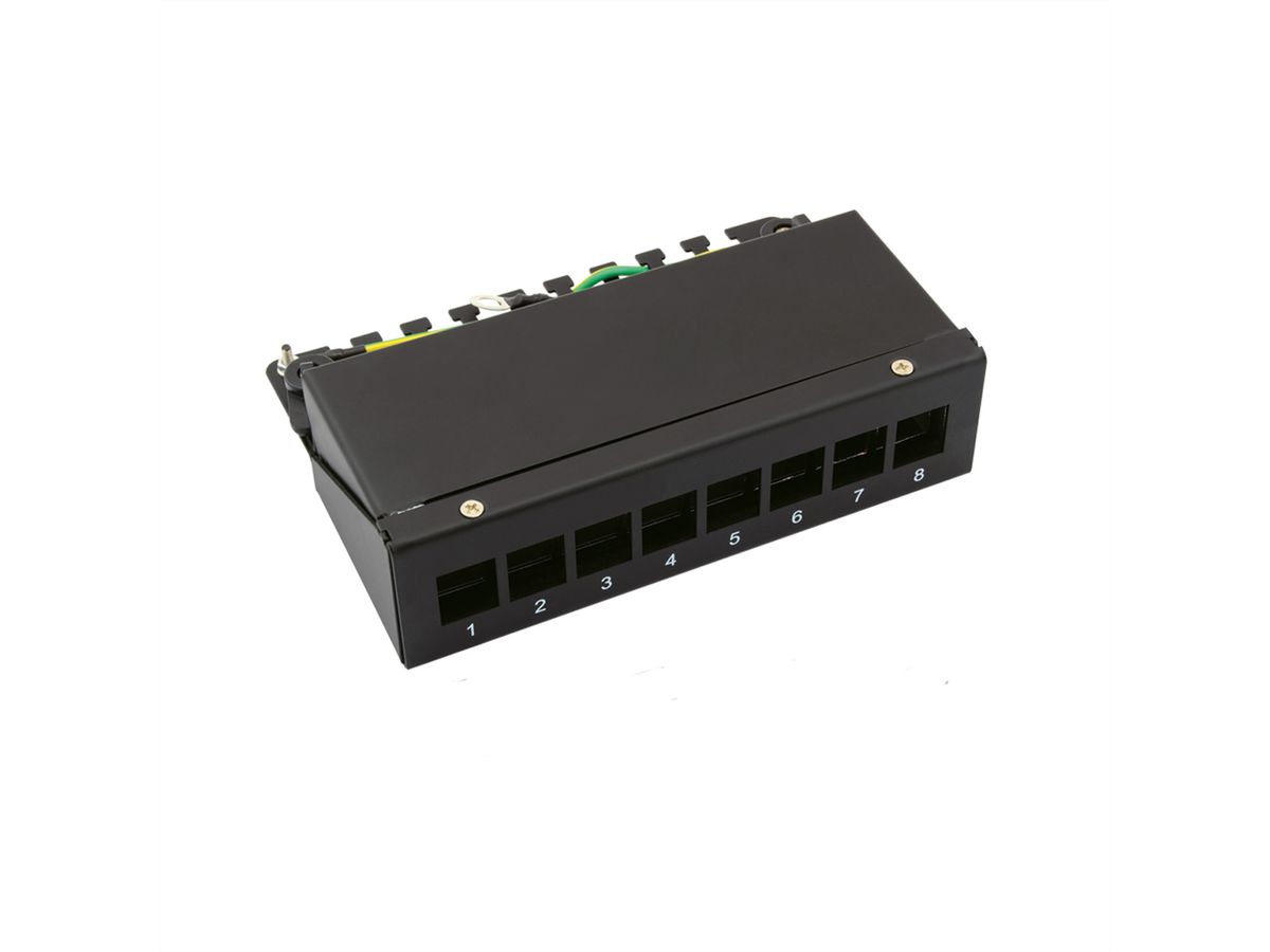 VALUE Keystone-Modulträger, 8-Port, schwarz