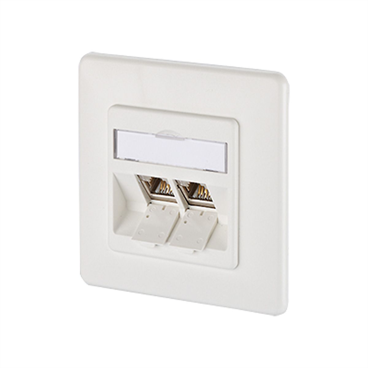 METZ CONNECT Dose UP/2 reinweiss E-DAT Modul 2 Ports, Cat.6 (Class E)