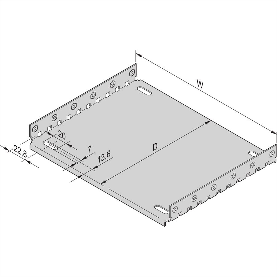 SCHROFF Montageplatte für Abdeckbleche - MONTAGEPLATTE 28TE 220T