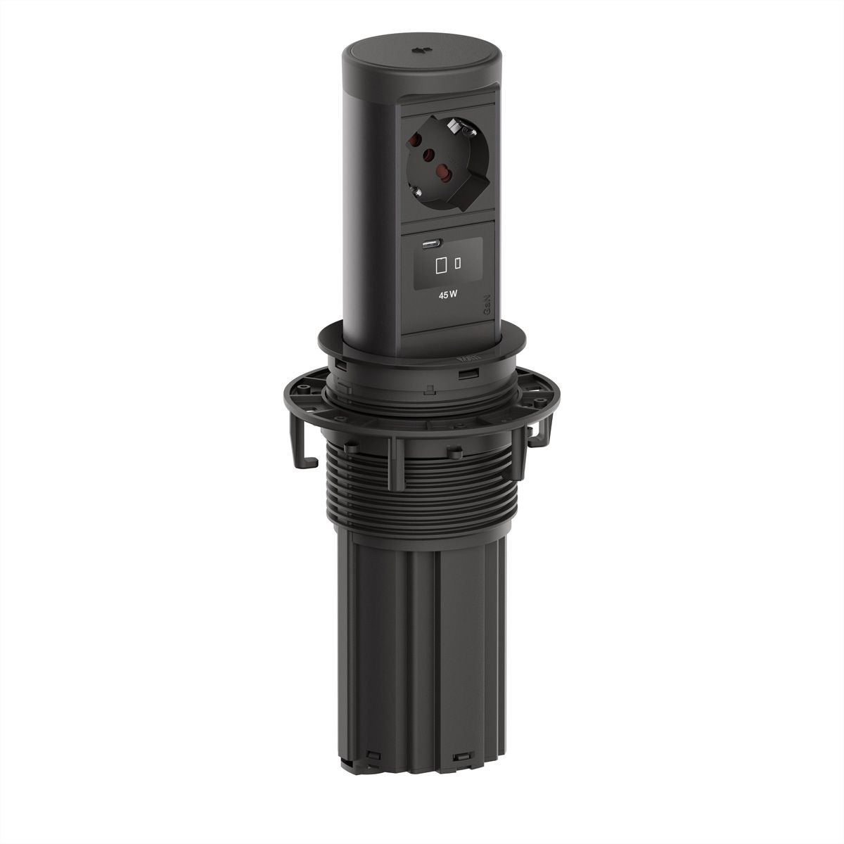 BACHMANN ELEVATOR2 1xP40 1xUSB C, Wireless Charger 15W RAL9005 0,5m ISV