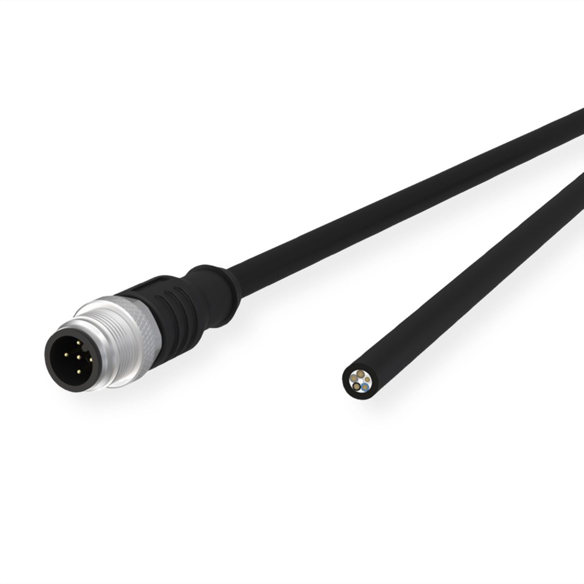 METZ CONNECT Sensor-/Aktorltg., M12-ST A-kodiert, gerade-freies Ende, ungeschirmt, 5polig, PUR, 2 m