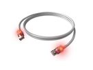 EasyLan DualBoot LED Patchkabel RJ45 S/FTP Kat.6A (Class EA), mit saCon Stecker, LSOH, grau, 1 m