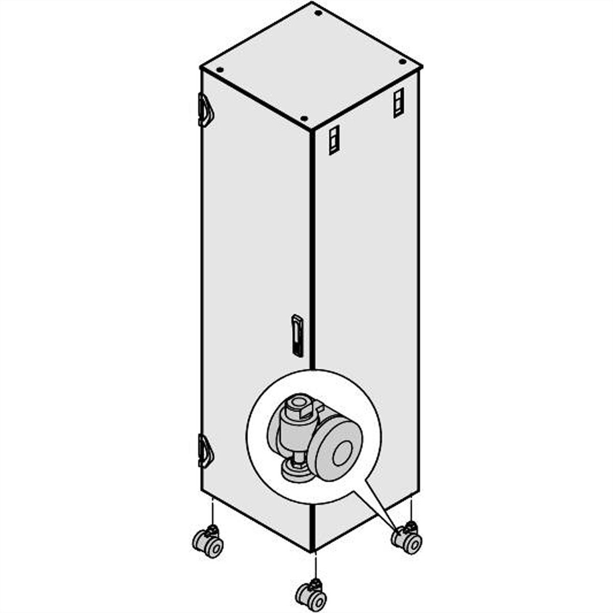 SCHROFF Lenkrollen mit integrierten Nivellierfüssen - LENKROLLEN M.NIV.FUES. 400KG