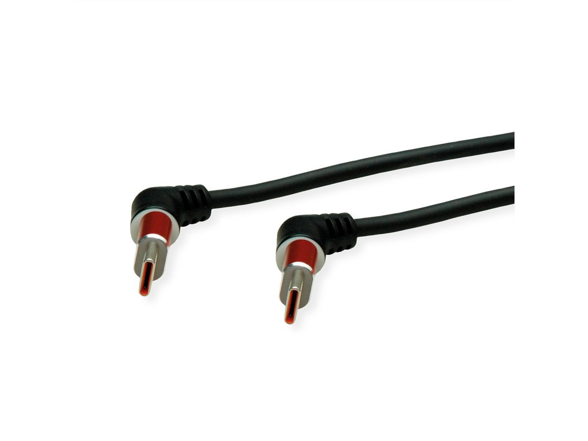ROLINE USB 2.0 Kabel, Typ-C - Typ-C, ST/ST, 360° Rotation, schwarz / rot, 2 m