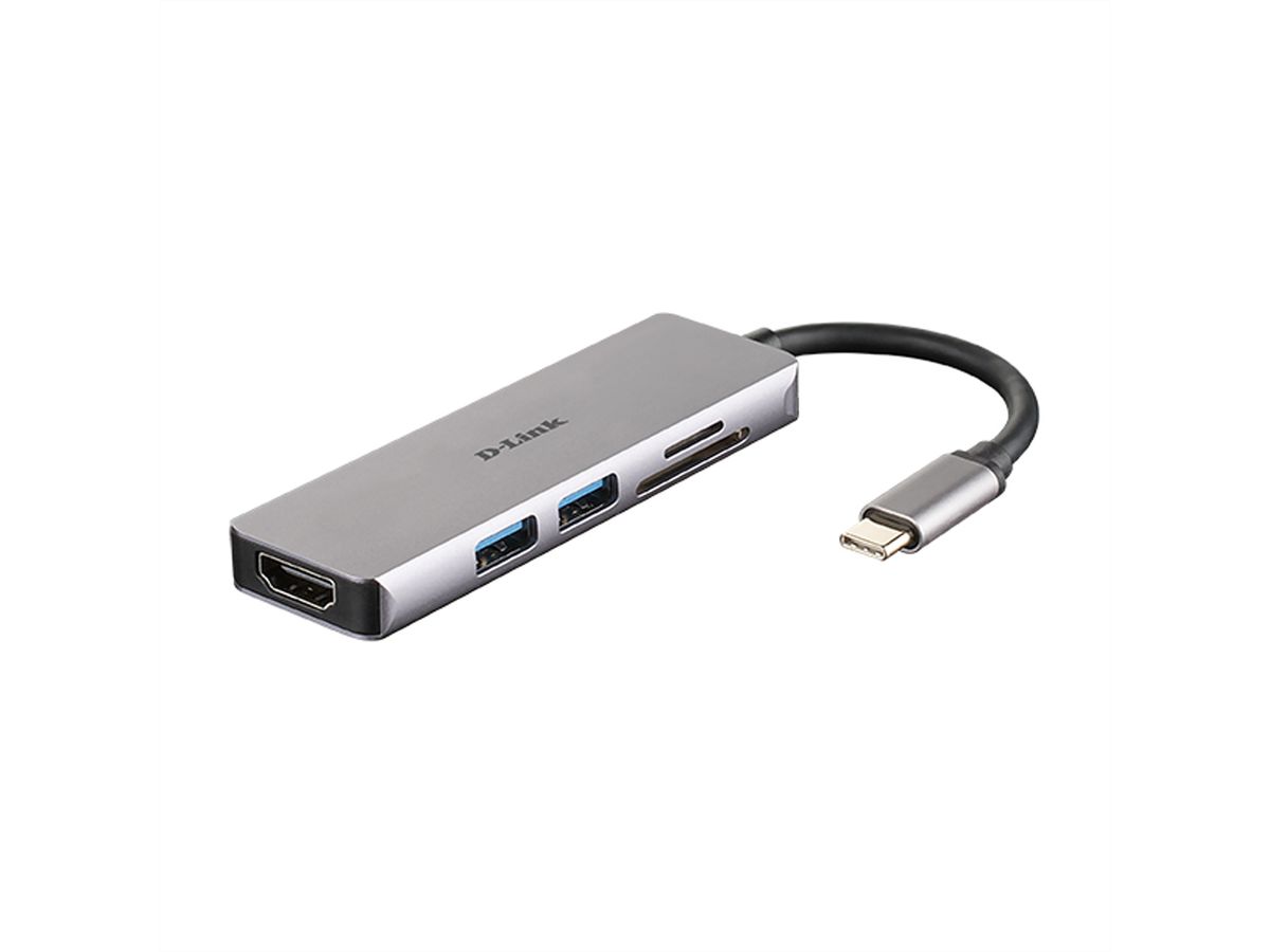 D-Link DUB-M530 USB-C 5-Port USB 3.0 Hub mit HDMI, SD & microSD Card Reader