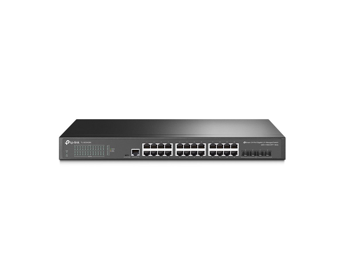 TP-Link JetStream 24-Port Gigabit L2+ Managed Switch mit 4 10GE SFP+ Slots