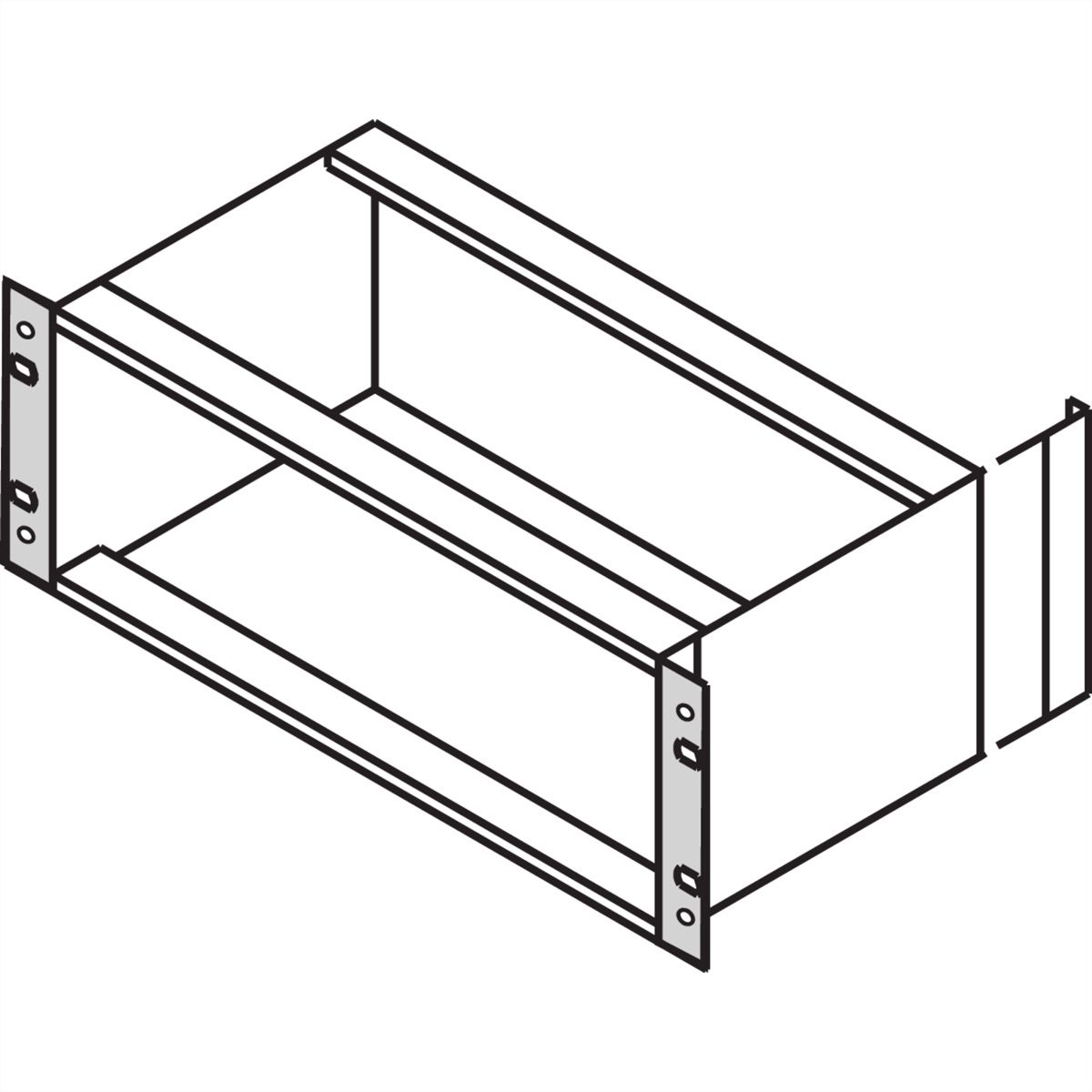 SCHROFF 19"-Winkel Typ F mit / ohne Grifflöcher für Textildichtung - 19"WINKEL 6HE M.GR. 2STK