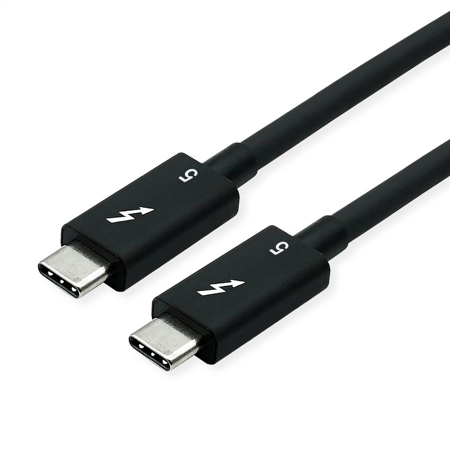 ROLINE Thunderbolt™ 5 Kabel, USB C-C, ST/ST, 8K UHD-2, 80Gbit/s, 240W, passiv, schwarz, 0,8 m