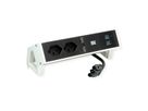 BACHMANN DESK2 2xCH 1xUSB A/C 22W, 0,2m GST18 RAL9010 Schweiz