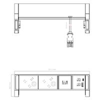 BACHMANN DESK2 2xUK 1xUSB A&C 22W, 0,2m GST18 RAL9005 United Kingdom