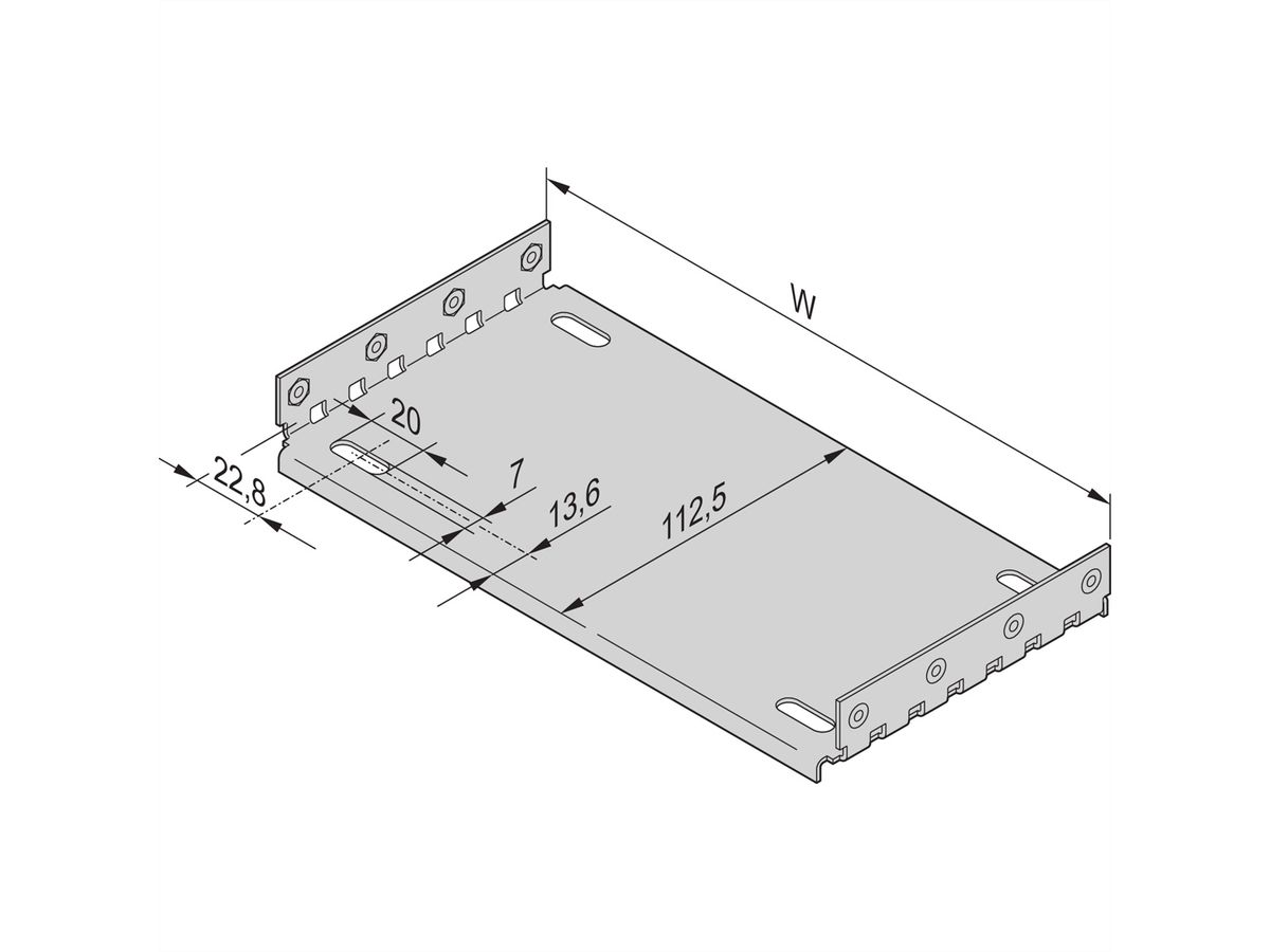 SCHROFF Montageplatte für Abdeckbleche - MONTAGEPLATTE 84TE 160T