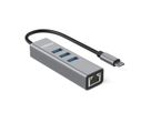 ROLINE USB Typ C zu Gigabit Ethernet Konverter + Hub 3x