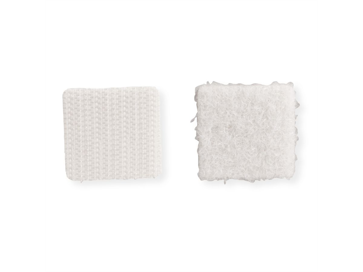 VELCRO® Klettquadrate Selbstklebend, Haken & Flausch 25mm x 25mm x 24 sets Weiß