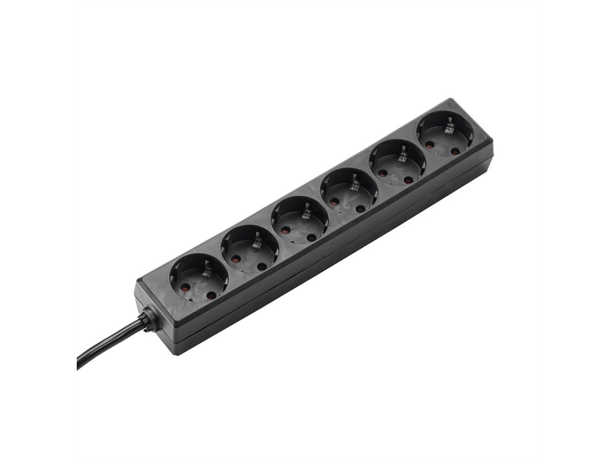 BACHMANN SELLY Steckdosenleiste 6x Schutzkontakt, schwarz, 1,5 m
