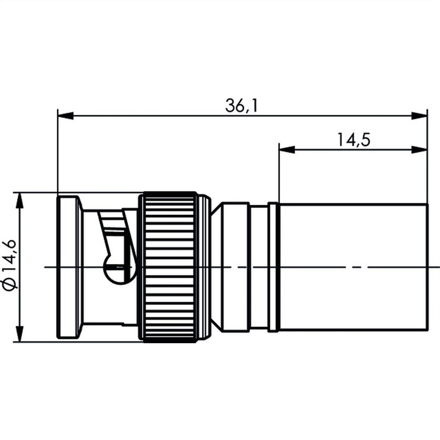 TELEGÄRTNER BNC Straight Plug, RG 213/U, Crimp
