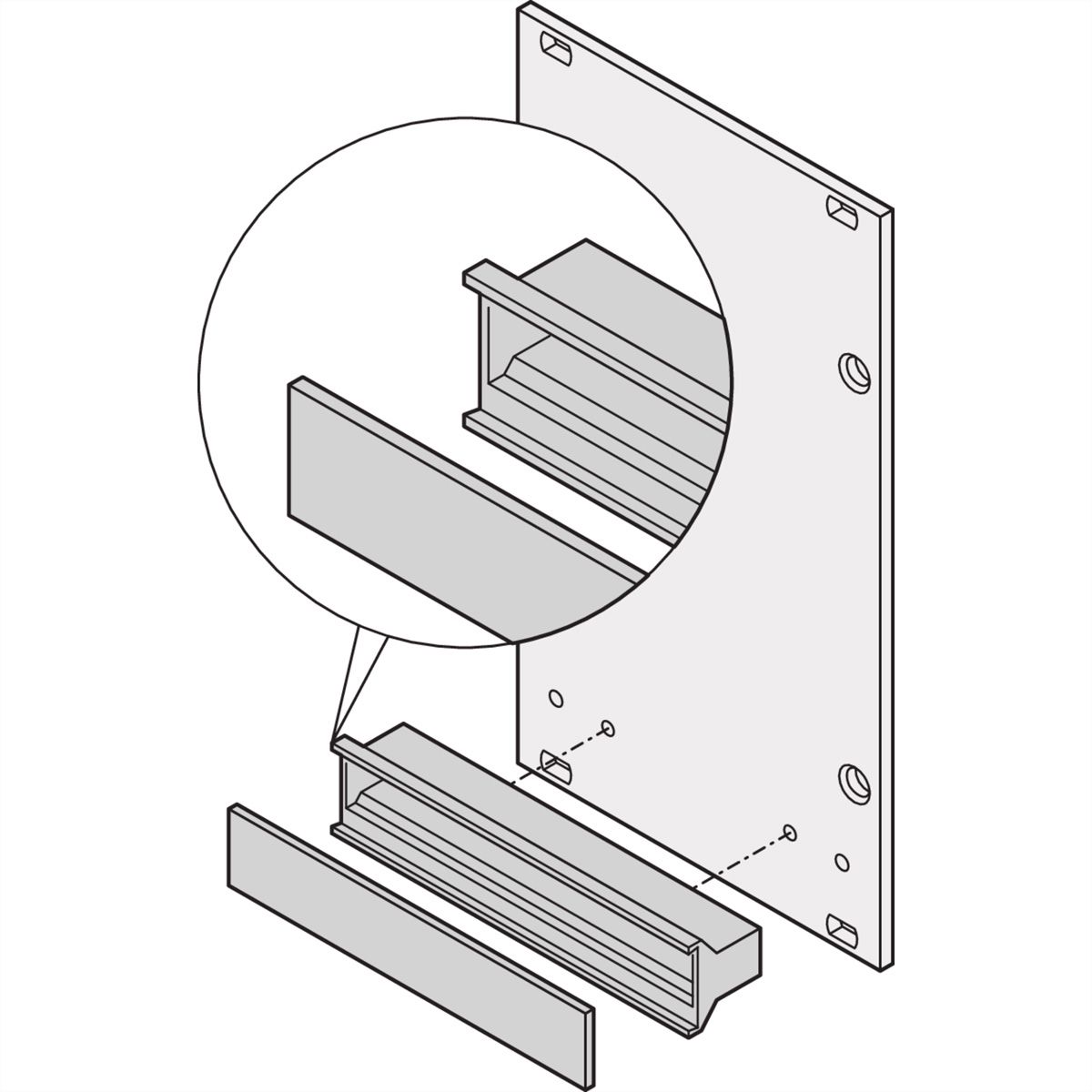 SCHROFF Griff in Trapezform, schwarz (ohne Aushebefunktion) - KUNSTSTOFFGRIFF 4TE SCHWARZ